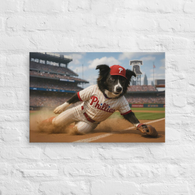 Philadelphia Phillies Pet Portrait – Custom Baseball Canvas - Image 2