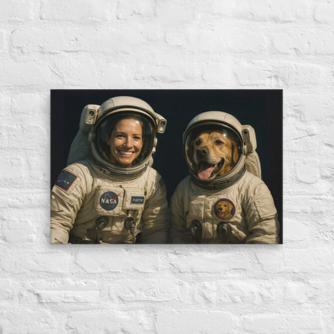 Astronauts in Space – Custom Pet & Owner Canvas Artwork - Image 2