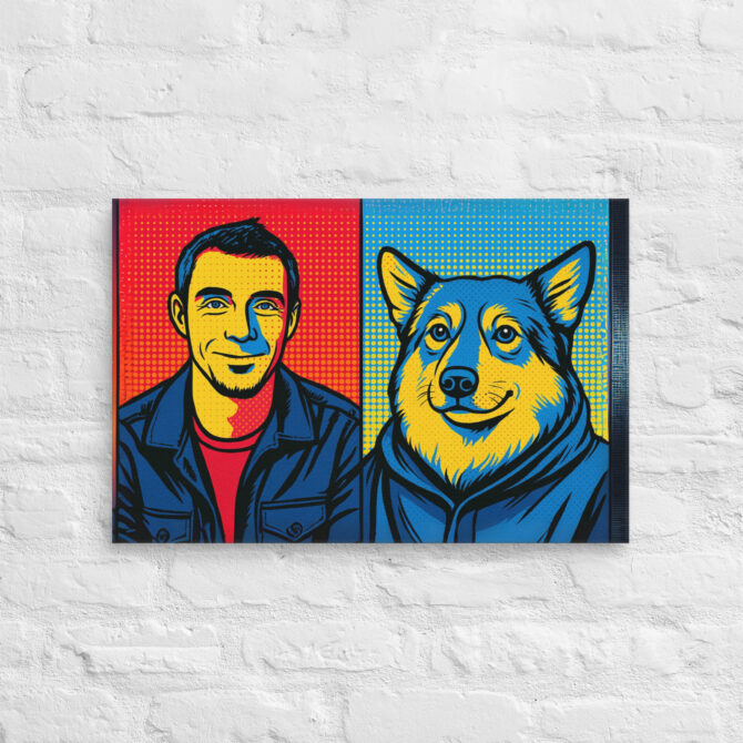 Pop Art Explosion – Custom Pet & Owner Canvas - Image 2