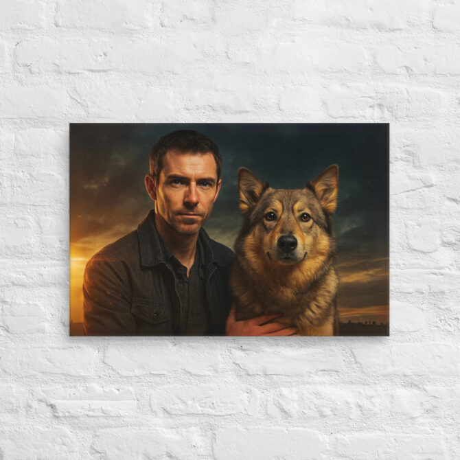 Hollywood Movie Poster – Custom Pet & Owner Canvas Art - Image 2