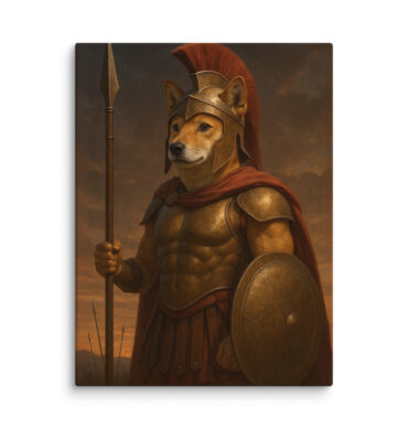 Spartan Warrior Pet Portrait – Leonidas Style Canvas