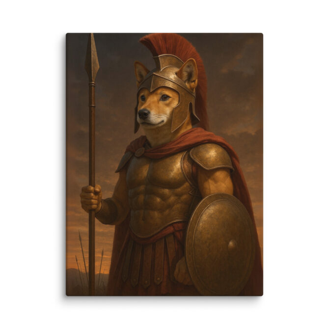 Spartan Warrior Pet Portrait – Leonidas Style Canvas