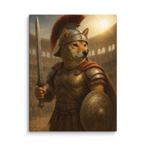 Roman Gladiator Pet Portrait – Custom Canvas Art