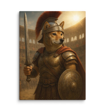 Roman Gladiator Pet Portrait – Custom Canvas Art