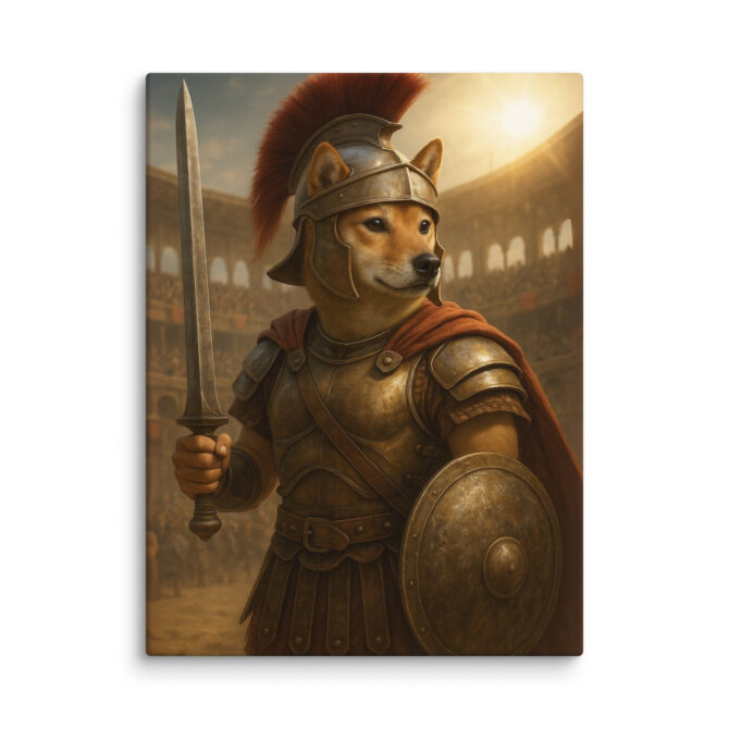 Roman Gladiator Pet Portrait – Custom Canvas Art