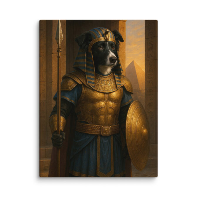 Custom Pet Portrait – Egyptian Pharaoh Guard Canvas