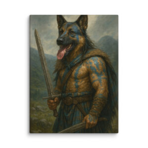 Highland Warrior Custom Pet Portrait – Canvas Art