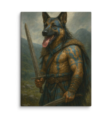 Highland Warrior Custom Pet Portrait – Canvas Art