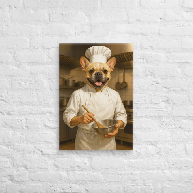 Custom Dog Chef Portrait on Canvas – Work Series (No Frame) - Image 4