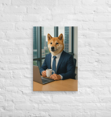 Office Worker Animal Portrait Canvas – Business Style Pet Art