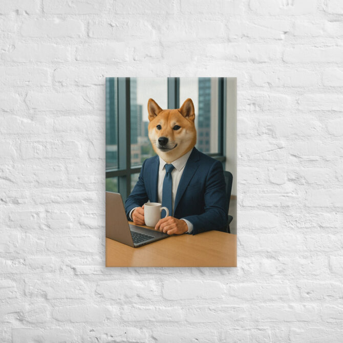 Office Worker Animal Portrait Canvas – Business Style Pet Art