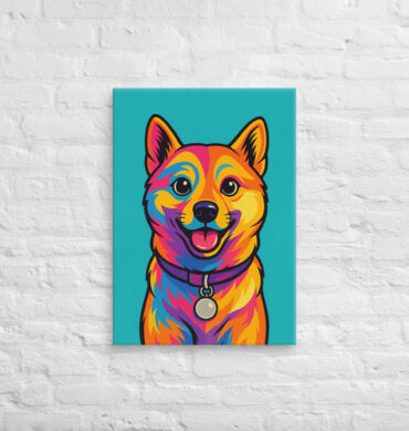 Neon Soul Pop Art Pet Portrait on Canvas