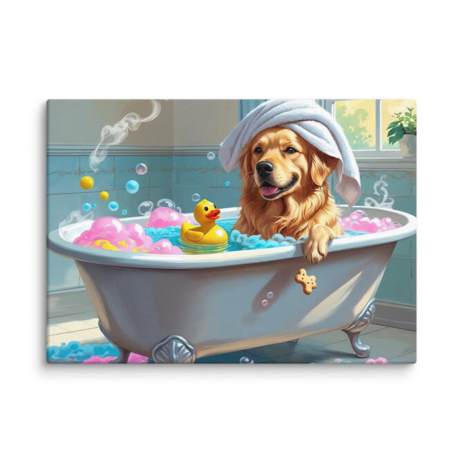 Bubble Boss – Custom Pet Bathroom Canvas Art - Image 3