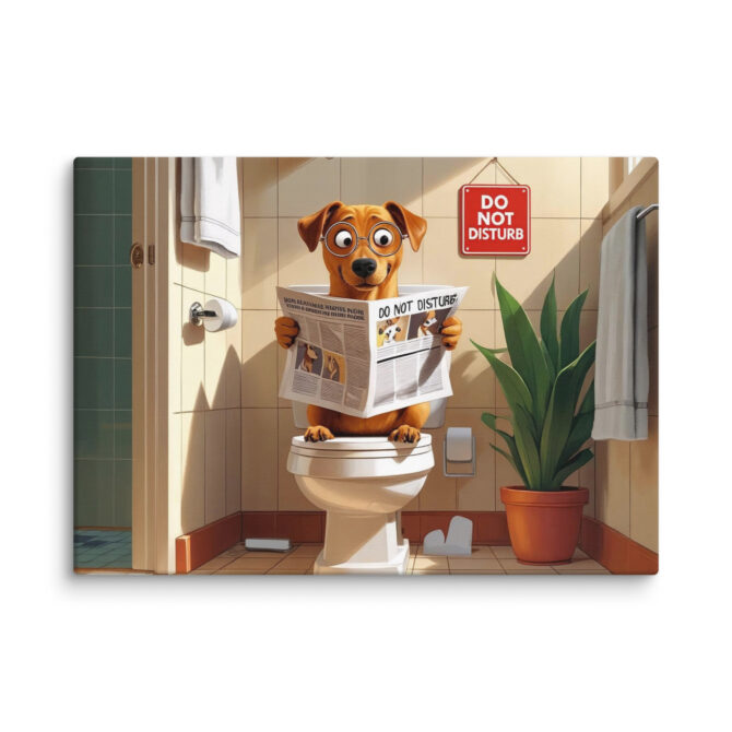 Custom Pet Bathroom Canvas – “Occupied Throne” Print - Image 3