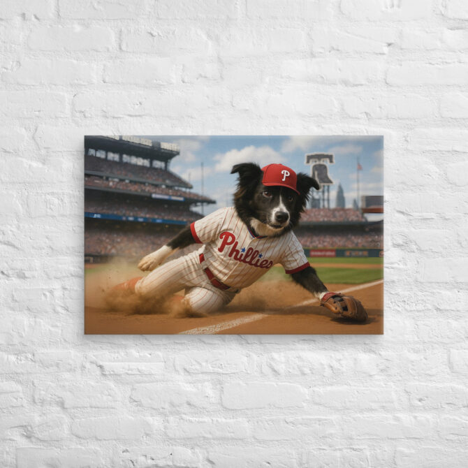 Philadelphia Phillies Pet Portrait – Custom Baseball Canvas