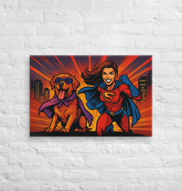 Comic Book Duo – Custom Pet & Owner Canvas Art