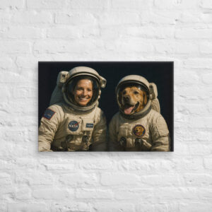 Astronauts in Space – Custom Pet & Owner Canvas Artwork