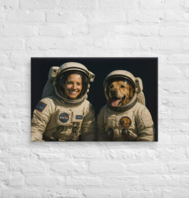 Astronauts in Space – Custom Pet & Owner Canvas Artwork