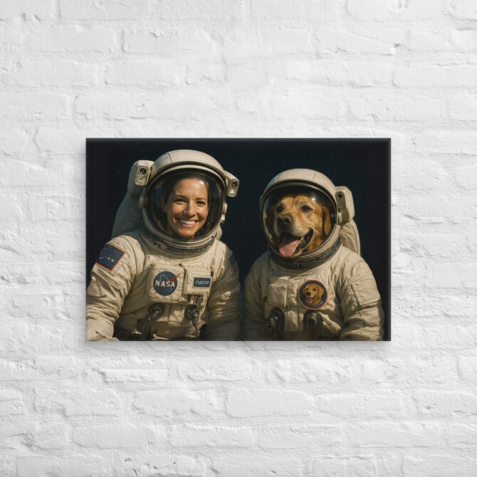 Astronauts in Space – Custom Pet & Owner Canvas Artwork