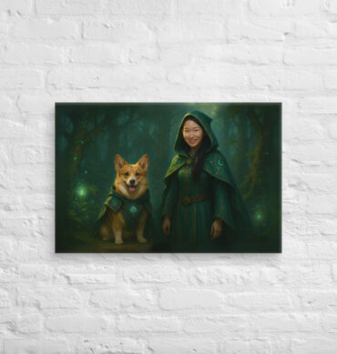 Fantasy Forest Guardians – Custom Pet & Owner Canvas