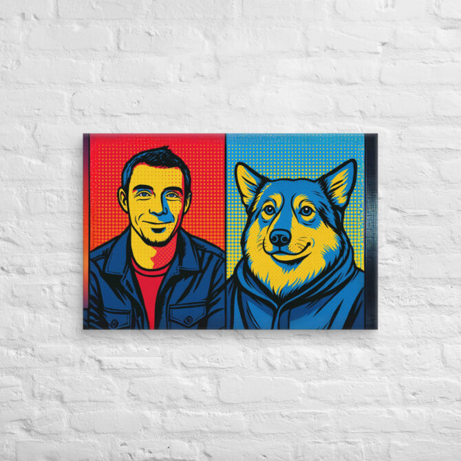 Pop Art Explosion – Custom Pet & Owner Canvas