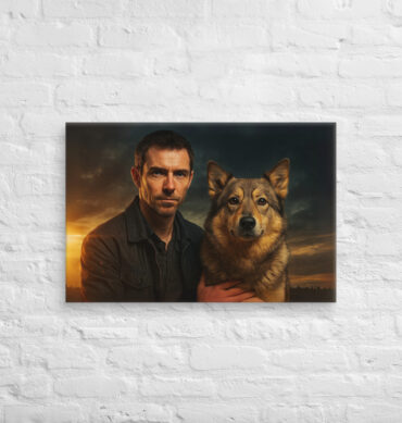 Hollywood Movie Poster – Custom Pet & Owner Canvas Art