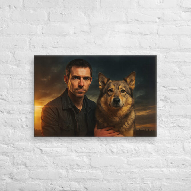 Hollywood Movie Poster – Custom Pet & Owner Canvas Art