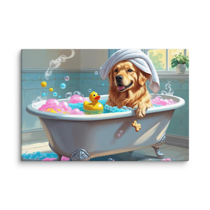 Bubble Boss – Custom Pet Bathroom Canvas Art - Image 4