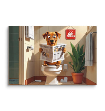 Custom Pet Bathroom Canvas – “Occupied Throne” Print