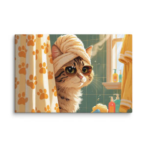 Shower Superstar – Custom Pet Bathroom Canvas Art