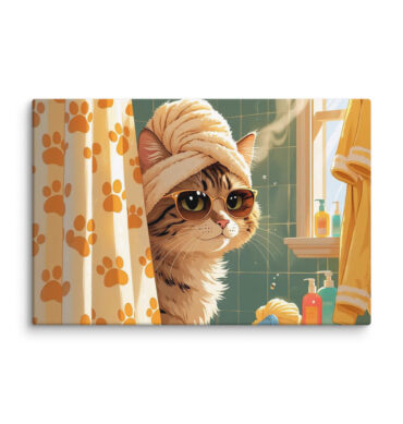 Shower Superstar – Custom Pet Bathroom Canvas Art