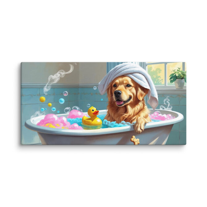 Bubble Boss – Custom Pet Bathroom Canvas Art - Image 5