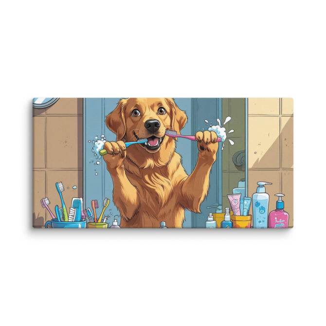 Brush Time Bandit – Funny Custom Pet Bathroom Canvas - Image 5