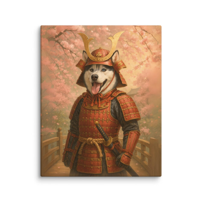 Samurai of the Rising Sun – Custom Pet Warrior Canvas - Image 3