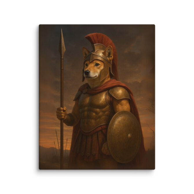 Spartan Warrior Pet Portrait – Leonidas Style Canvas - Image 3