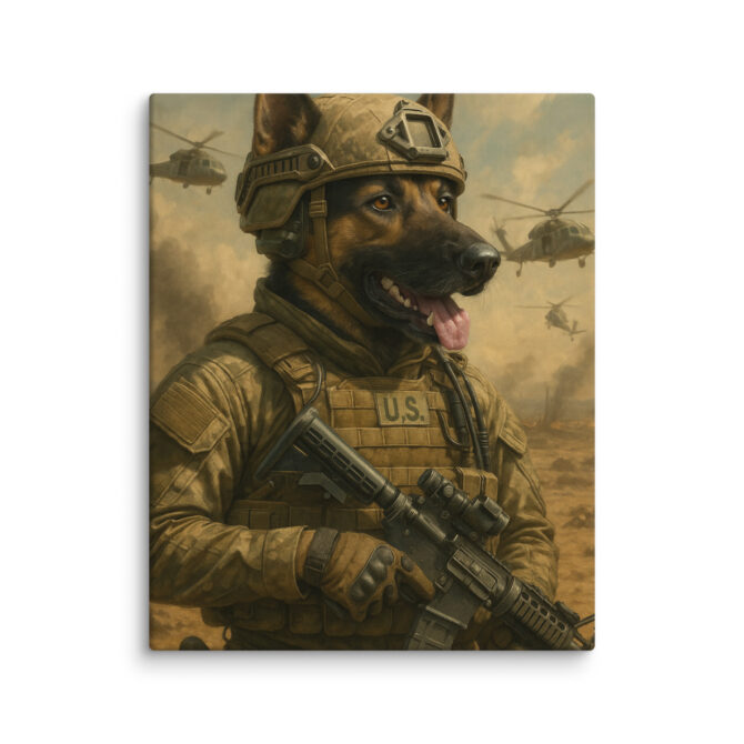 Army Ranger Pet Portrait – Custom Military Canvas Art - Image 3