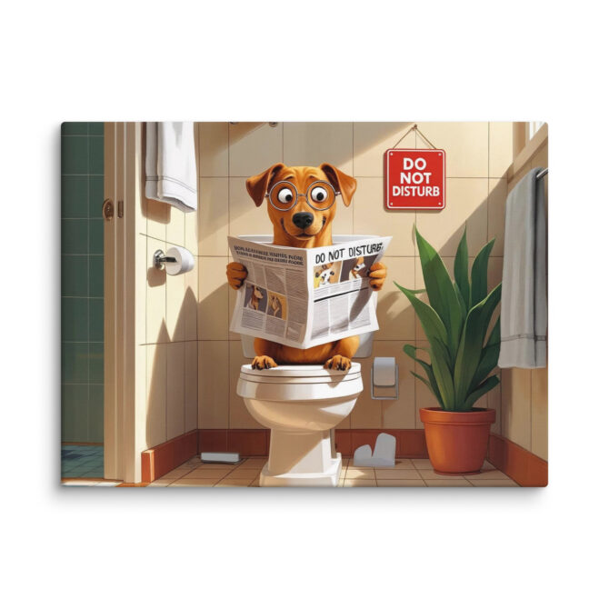 Custom Pet Bathroom Canvas – “Occupied Throne” Print - Image 5