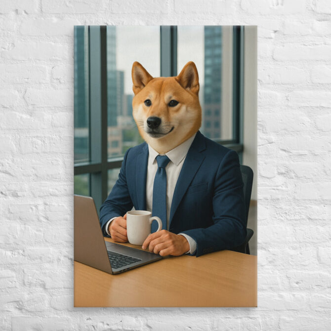 Office Worker Animal Portrait Canvas – Business Style Pet Art - Image 4