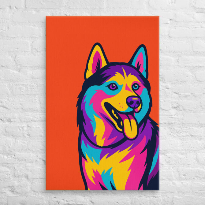 Electric Dog – Custom Pop Art Pet Portrait on Canvas - Image 2