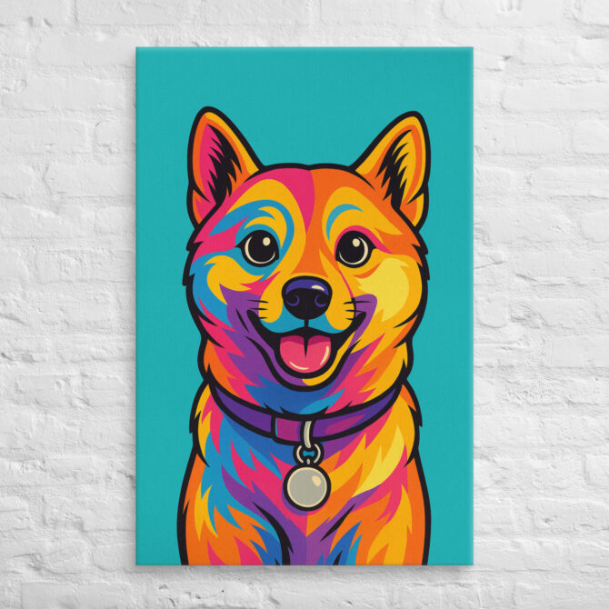 Neon Soul Pop Art Pet Portrait on Canvas - Image 2