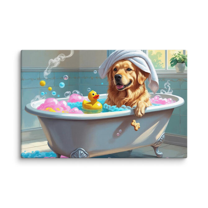 Bubble Boss – Custom Pet Bathroom Canvas Art - Image 7