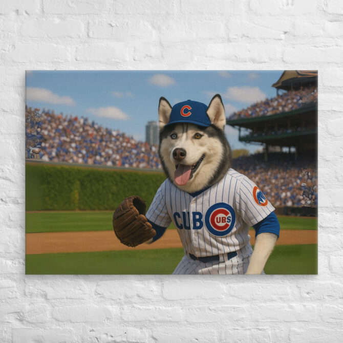 Chicago Cubs Pet Portrait – Wrigley Field Canvas Art - Image 3