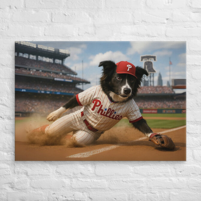 Philadelphia Phillies Pet Portrait – Custom Baseball Canvas - Image 3