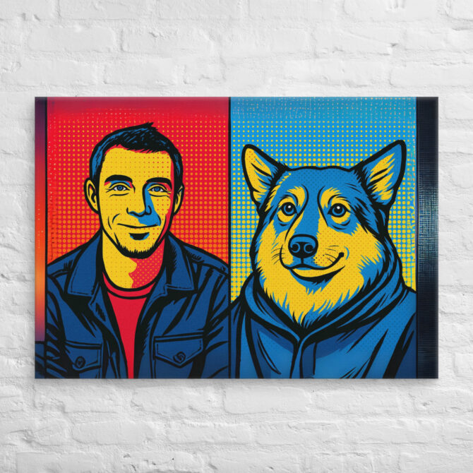 Pop Art Explosion – Custom Pet & Owner Canvas - Image 3