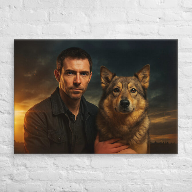 Hollywood Movie Poster – Custom Pet & Owner Canvas Art - Image 3