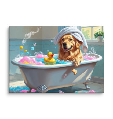 Bubble Boss – Custom Pet Bathroom Canvas Art