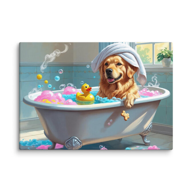 Bubble Boss – Custom Pet Bathroom Canvas Art