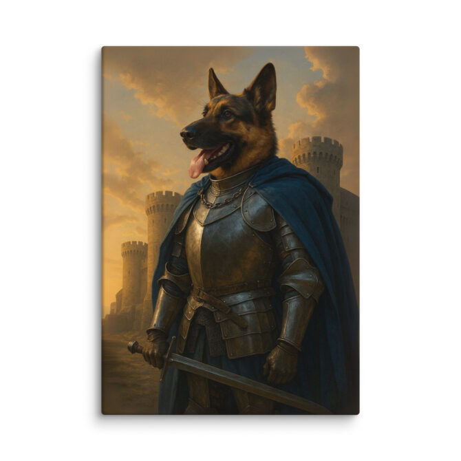 Medieval Knight Pet Portrait – Custom Warrior Canvas Art - Image 4