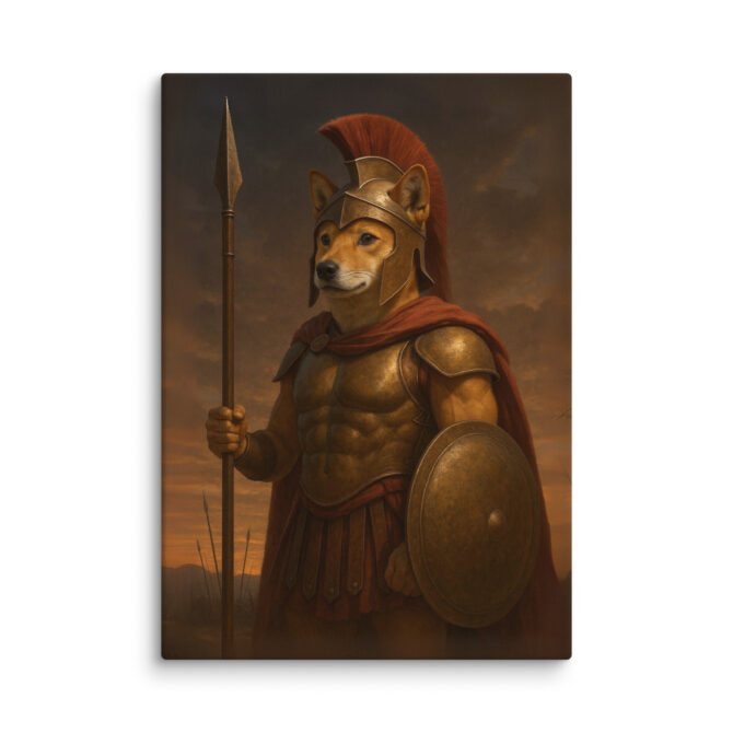 Spartan Warrior Pet Portrait – Leonidas Style Canvas - Image 4