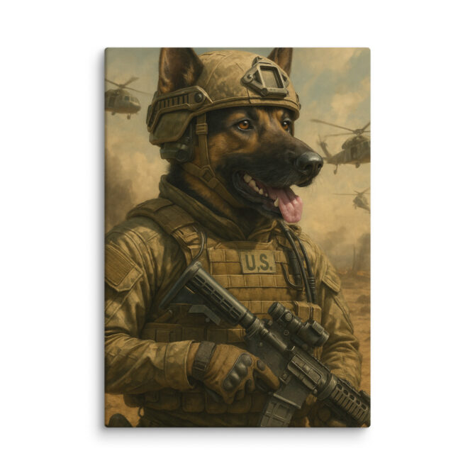 Army Ranger Pet Portrait – Custom Military Canvas Art - Image 4